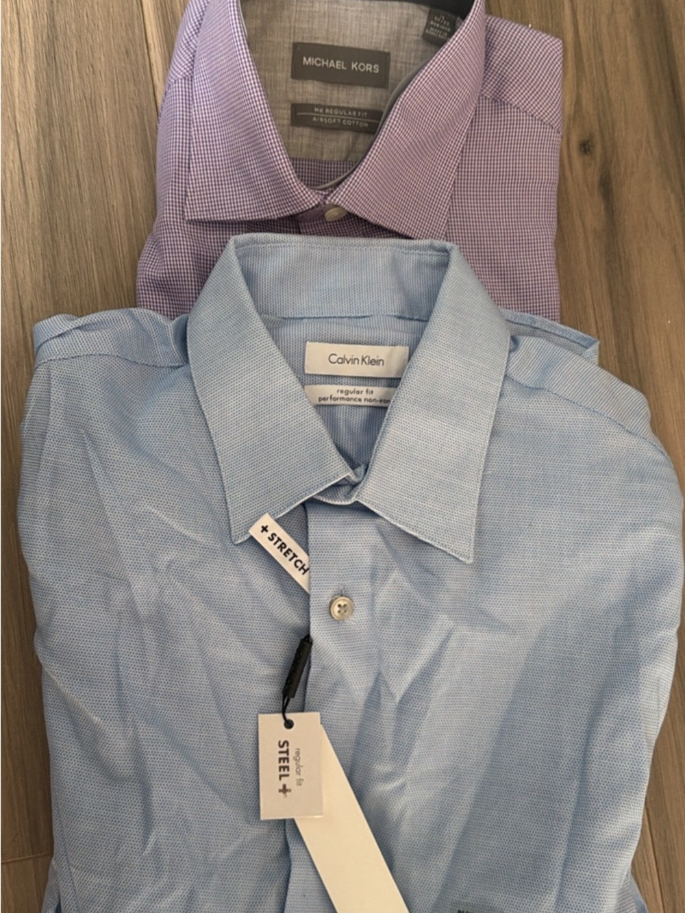 Calvin Klein Men's Light Blue Stretch Dress Shirt
